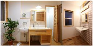 手づくりのサニタリー。
毎日使う場所だからこそこだわりたい、お気に入りの空間が出来上がり。