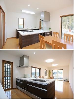 奥様憧れ、お洒落でスタイリッシュな
フラット対面キッチン。家族とのコミュニケーションが楽しめます。
収納もしっかり確保。