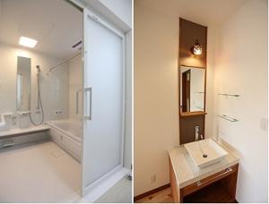 毎日使う場所だから、使いやすく、
お手入れしやすく。
家族だけのこだわり造作洗面台。