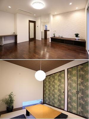 リビングダイニングには、大気中の熱を利用して温水を作る、ヒートポンプ式温水床暖房搭載。柔らかい暖かさが特徴で、安全で環境にやさしく、安心して使えます。地窓のあるモダンな和室は、
日が差し込み、ほっこり和む空間。